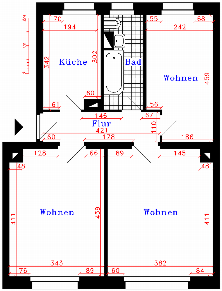 2 1/2 -Zimmer-Wohnung | Mühlenstraße 19 | 1.OG links ...